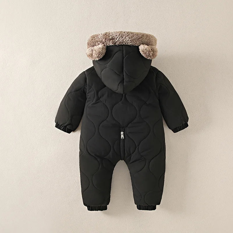 Cosy Plush Hooded Baby Romper