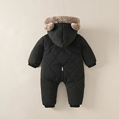 Cosy Plush Hooded Baby Romper